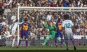 Cristiano Ronaldo has ball in the net but the referee disallowed it.