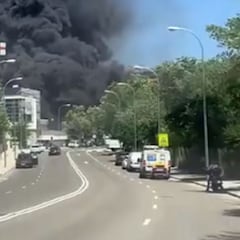 Incendio en un centro comercial en obras de Madrid