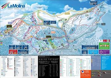 Mapa de pistas de la estación de esquí gerundense de La Molina.