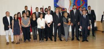 Visita del Real Madrid de baloncesto al ayuntamiento de Madrid  después de conquistar la Liga ACB