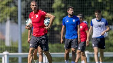 Gaizka Garitano en Lezama.