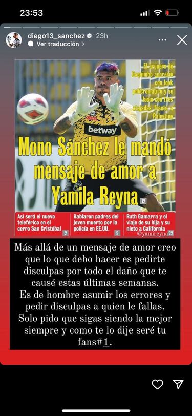 “Es de hombre...”: Mono Sánchez le envió otro potente mensaje a Yamila Reyna