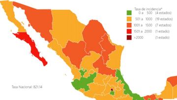 Mapa, muertes y casos de coronavirus en México por estados hoy 24 de noviembre