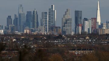 Skyscrapers are seen in central London, as viewed from south west London, Britain, January 13, 2025. REUTERS/Toby Melville