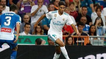 Achraf jugó su primer partido con el Madrid con 18 años y Zidane le alabó.
