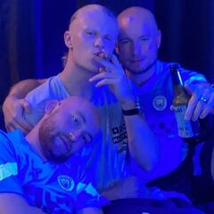 La fiesta de los jugadores del City