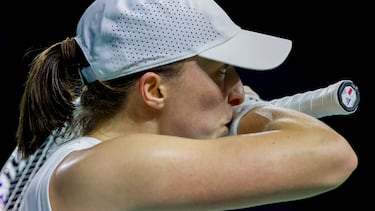 La tenista polaca Iga Swiatek, durante su última competición en Málaga: las semifinales de la Billie Jean King Cup de tenis.