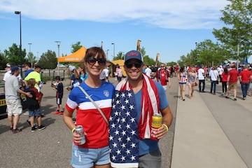 Los aficionados de Estados Unidos lo pasaron en grande en la fan zone antes del partido del Hexagonal ante Trinidad y Tobago. "Vamos a ganar 8-0", decía un aficionado del Team USA.