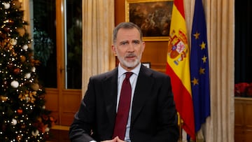 El rey Felipe VI pronuncia su tradicional discurso de Nochebuena, a 24 de diciembre de 2022.
24 DICIEMBRE 2022;NOCHEBUENA;FELIPE VI;REALEZA
Pool
24/12/2022