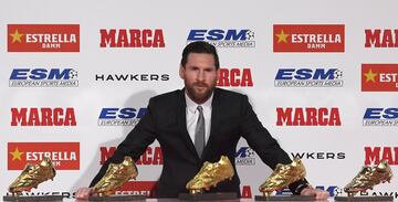 Leo Messi fue el ganador de la Bota de Oro y Pichichi de la temporada 2017/18. Sus 34 goles fueron suficientes para llevarse los dos galardones.