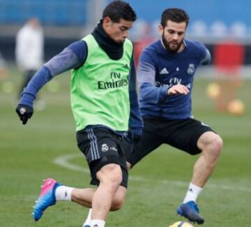 James se exige en el entreno del Madrid y apunta al Celta