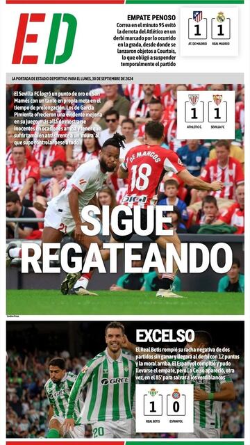 Las portadas tras el derbi