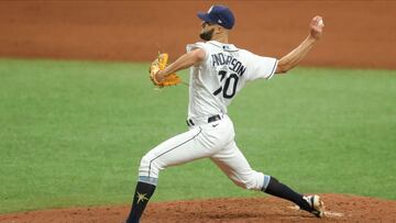 Camino a la Serie Mundial ante los Dodgers, Anderson fue el mejor serpentinero en efectividad para Kevin Cash en 2020, promediando 0.55 en 16.1 entradas.