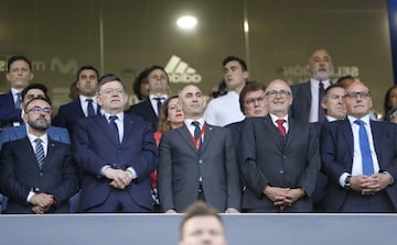 Ximo Puig, presidente de la Generalitat Valenciana y Luis Rubiales, presidente de la Real Federación Española de Fútbol.