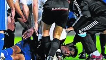 <b>IMPACTANTE. </b>De la Red cayó fulminado en el Stadium Gal de Irún, el pasado 30 de octubre.