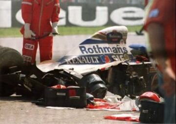 Accidente fatal. Ayrton Senna murió en un accidente en el GP de San Marino el 1 de mayo de 1994.