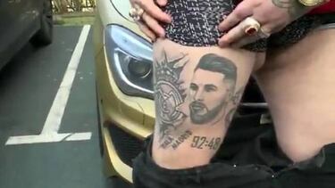 Fan se tatuó rostro de Sergio Ramos... pero parece Lionel Messi