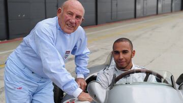 Sir Stirling Moss con Lewis Hamilton.