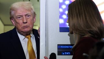 El presidente de Estados Unidos, Donald Trump, abordo del 'Air Force One' el 4 de enero de 2026.