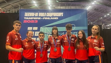 Medallistas malague?os en el Mundial de taekwondo.