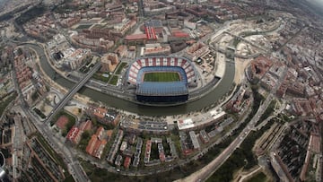 Vista a&eacute;rea del Estadio Vicente Calder&oacute;n y su entorno.