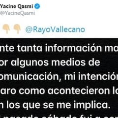 Qasmi aclara su comida con un jugador del Fuenla e informa: "He dado negativo en los tests"
