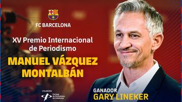 Lineker gana el premio Vázquez Montalbán de 2021