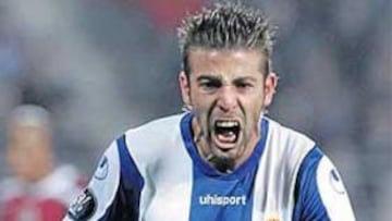 <b>RABIA. </b>Luis García celebra un gol del Espanyol esta temporada.