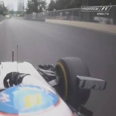 Alonso se quitó el cinturón para poner el modo neutro