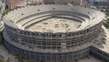 Estado actual de las obras del Nou Mestalla.