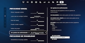 fortnite bailes prohibidos ofensivos opcion desactivar