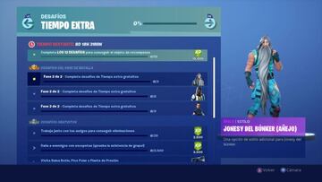 Desbloqueamos el estilo Jonesy del b&uacute;nker (A&ntilde;ejo) al llegar al nivel 23 del Pase de Batalla, y completar 3 desaf&iacute;os de Tiempo Extra