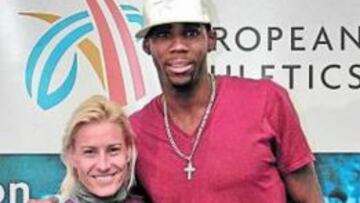 Idowu, con Marta Domínguez.