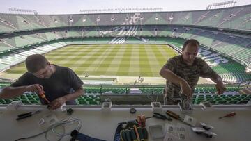 PREPARATIVOS DE TELEVISION ESPAÑOLA EN EL BENITO VILLAMARIN