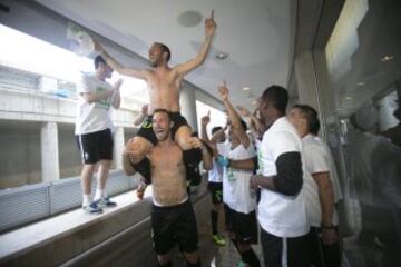 Celebración del Córdoba por el ascenso a primera división