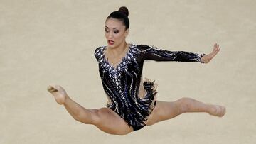 Natalia García durante la Copa del Mundo de gimnasia rítmica disputada en Guadalajara.