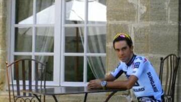 <b>REPOSO. </b>Alberto Contador, en el Château de Rochegude.