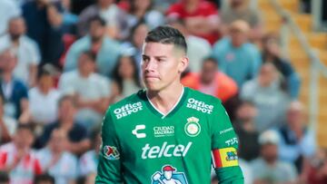 James Rodriguez of Leon during the 12th round match between Necaxa and Leon as part of the Liga BBVA MX, Torneo Clausura 2025 at Victoria Stadium, on March 14, 2025 in Aguascalientes, Mexico.