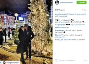 Junior Fernandes pasea por Zagreb con su novia antes de las fiestas.