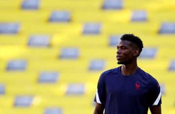 Soccer Football - Euro 2020 - France Training - Allianz Arena, Munich, Germany - June 14, 2021 France's Paul Pogba during training REUTERS/Kai Pfaffenbach