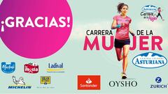 Cartel de agradecimiento de la Carrera de la Mujer.