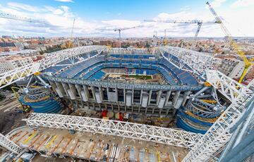 Las obras del estadio Santiago Bernabéu avanzan a buen ritmo