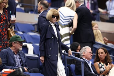 La editora en jefe de Vogue, Anna Wintour, antes del partido final entre el italiano Jannik Sinner y el español Carlos Alcaraz.