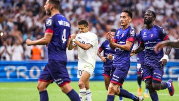 Alexis SANCHEZ of Marseille looks dejected after he miss a penalty during the Ligue 1 match between Marseille and Clermont on August 31, 2022 in Marseille, France. (Photo by Johnny Fidelin/Icon Sport via Getty Images)