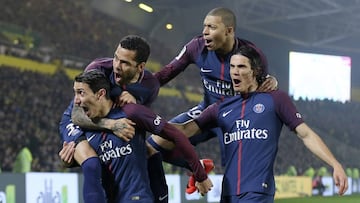 El PSG celebra el gol de Di Mar&iacute;a.