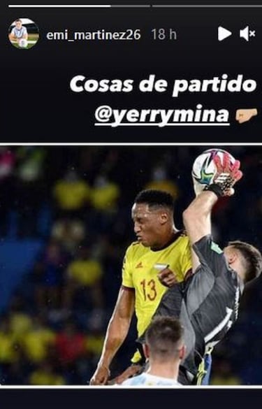 Arquero de Argentina a Mina: "Son cosas de partido, Yerry"