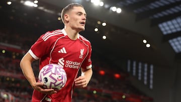 Florian Wirtz, jugador del Liverpool, durante un amistoso.