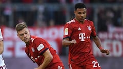 Joshua Kimmich y Serge Gnabry durante un partido con el Bayern M&uacute;nich por Bundesliga