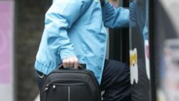 <b>BARCELONA </b>Messi subiendo al autobus del equipo azulgrana.