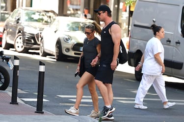 La pareja de actores paseando por el centro de Madrid. 